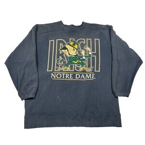 Vintage 90s Notre Dame Fighting Irish Galt Sand Sweatshirt XL Double Sided